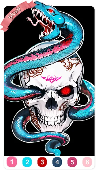 Tattoo Coloring games [MOD: Меню/Много денег] - Скриншот 3