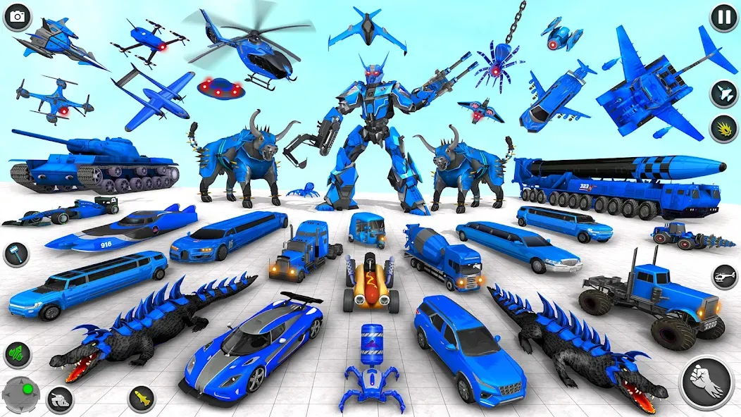 Bull Robot Car Game:Robot Game [MOD: Бесконечные деньги] - Скриншот 2