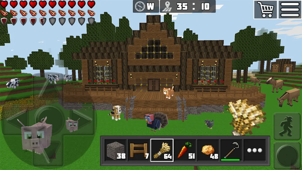 World Craft: Block Craftsman [MOD: Меню/Много денег] - Скриншот 2