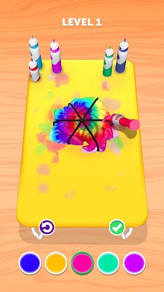 Tie Dye [MOD: Меню/Много денег] - Скриншот 1