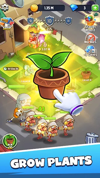 Merge Plants – Monster Defense (Мерж Плантс) [MOD: Mega Mod/Меню] - Скриншот 1