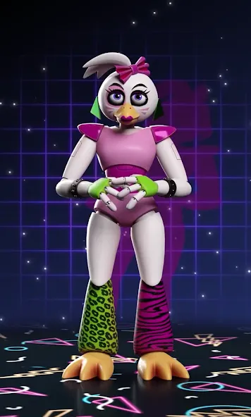 Glamrock Chica Workshop Glitch (Гламрок Чика Мастерская Глитч) [MOD: Бесконечные деньги] - Скриншот 2