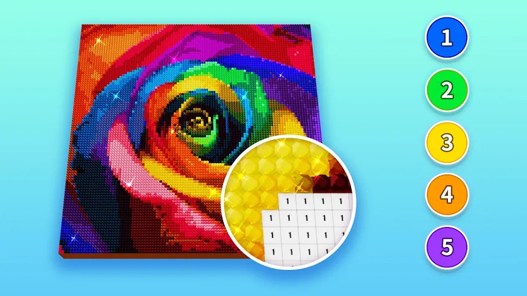 Diamond Painting by Number (Даймонд пейнтинг по номерам) [MOD: Много монет/Энергии] - Скриншот 3
