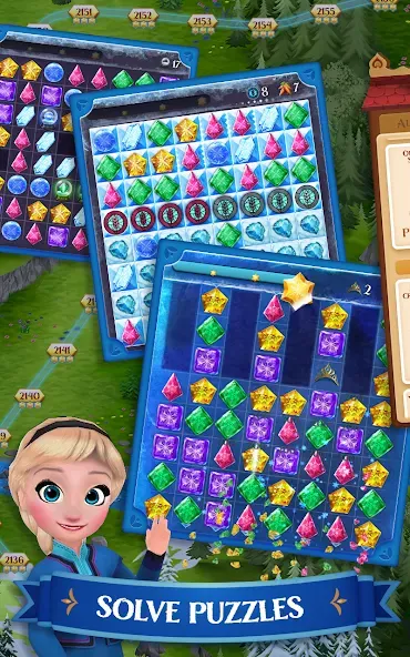 Disney Frozen Free Fall Games [MOD: Все разблокировано] - Скриншот 1
