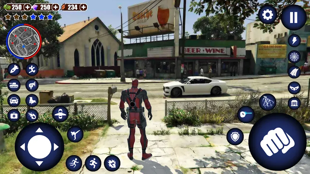 Miami Rope Hero Spider Game 2 [MOD: Все разблокировано] - Скриншот 1