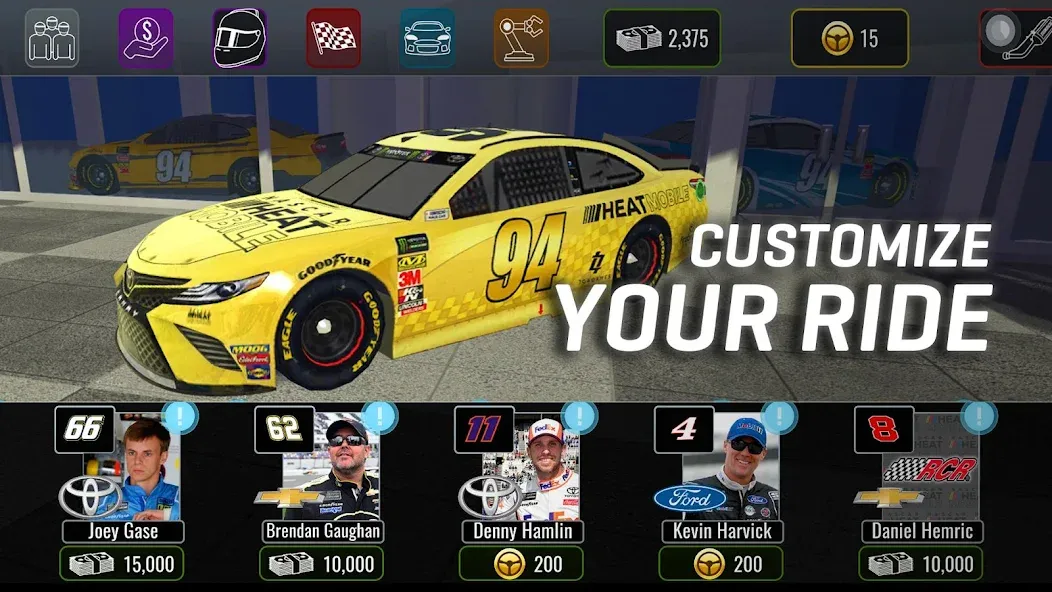 NASCAR Heat Mobile (НАСКАР Хит Мобилай) [MOD: Mega Mod/Меню] - Скриншот 2