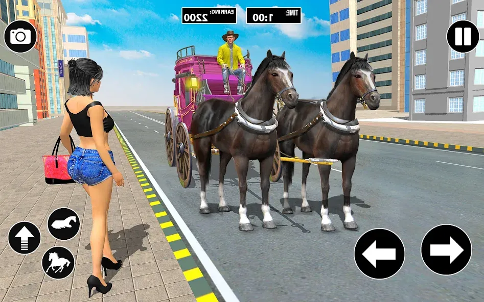 Horse Cart Taxi Transport Game [MOD: Premium/Unlocked] - Скриншот 1