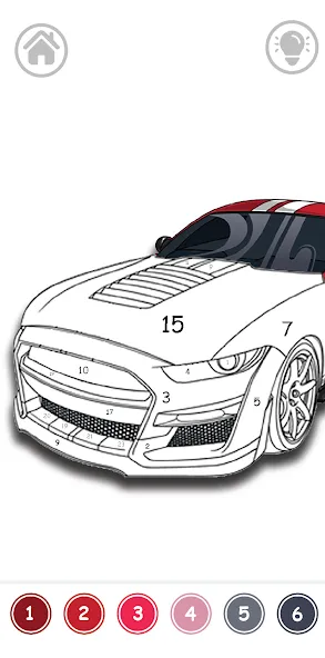 Cars Color By Number (Цветные машины по номерам) [MOD: Все разблокировано] - Скриншот 1