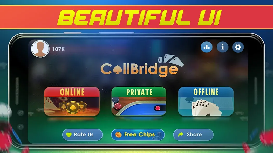 Call Bridge Card Game — Spades (Карточная игра Колл Бридж) [MOD: Мод Меню/Взлом] - Скриншот 1
