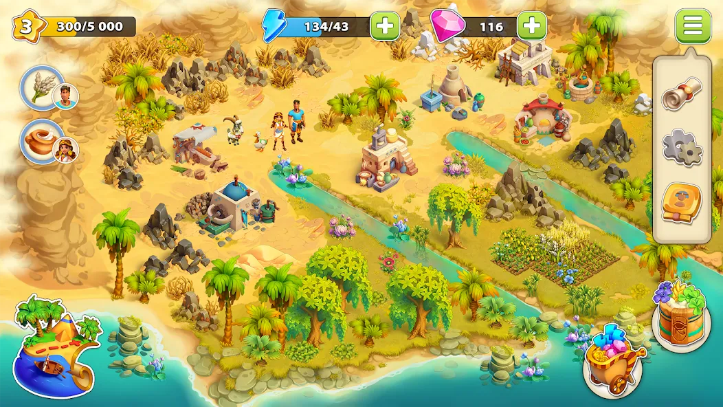 Nile Valley: Farm Adventure (Ниловская долина) [MOD: Меню/Много денег] - Скриншот 1