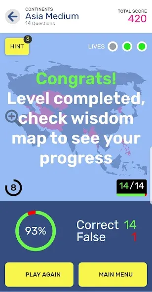 Map Quiz World Geography (Мап Квиз Всемирная География) [MOD: Все разблокировано] - Скриншот 3