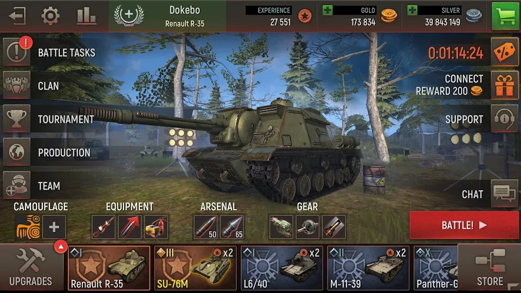 Battle Tanks: Tank Games WW2 (Бэтл Тэнкс) [MOD: Mega Mod/Меню] - Скриншот 4