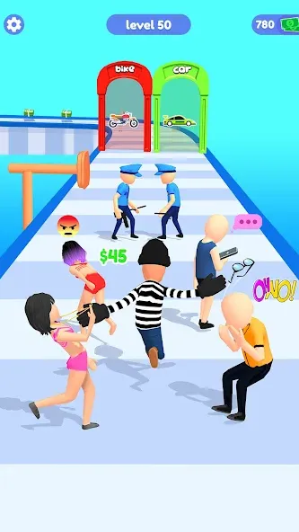 Thief Run Race 3D: Fun Race [MOD: Все открыто] - Скриншот 2
