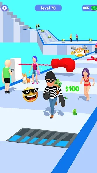 Thief Run Race 3D: Fun Race [MOD: Все открыто] - Скриншот 3