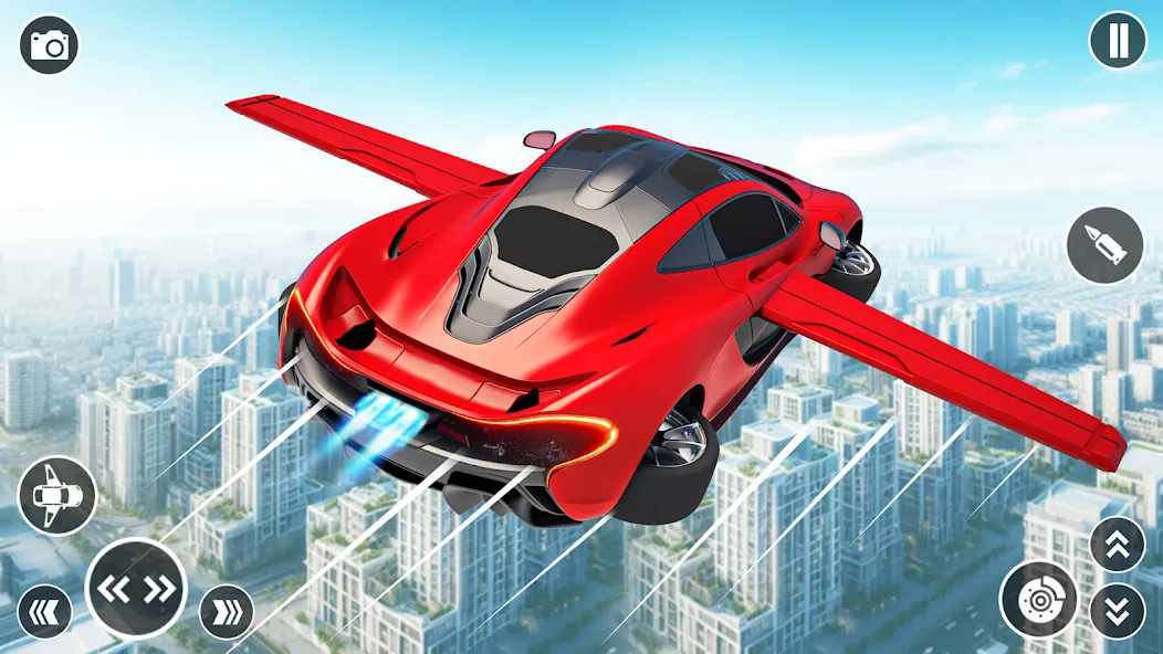 Flying Car Robot Shooting Game [MOD: Бесконечные деньги] - Скриншот 1