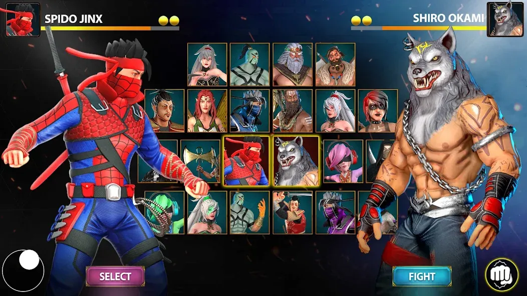 Ninja Clash: Karate Fighters (Ниндзя Мастер) [MOD: Premium/Unlocked] - Скриншот 1