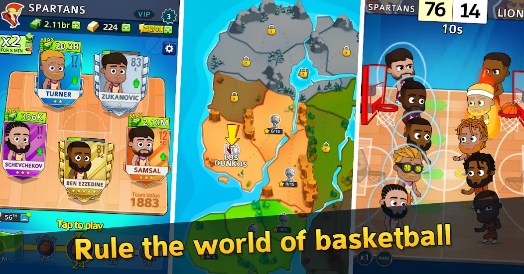 Idle Five Basketball tycoon (Айдл Файв Баскетбольный тайкун) [MOD: Меню/Много денег] - Скриншот 1