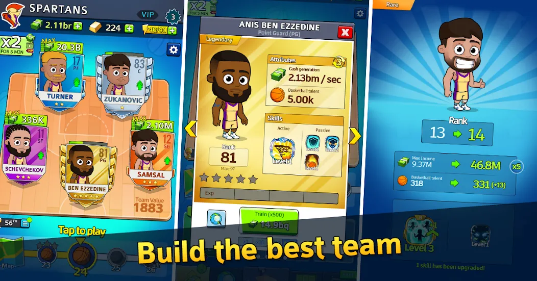 Idle Five Basketball tycoon (Айдл Файв Баскетбольный тайкун) [MOD: Меню/Много денег] - Скриншот 2