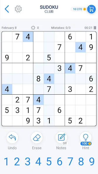 Sudoku Game — Daily Puzzles [MOD: Меню/Много денег] - Скриншот 1