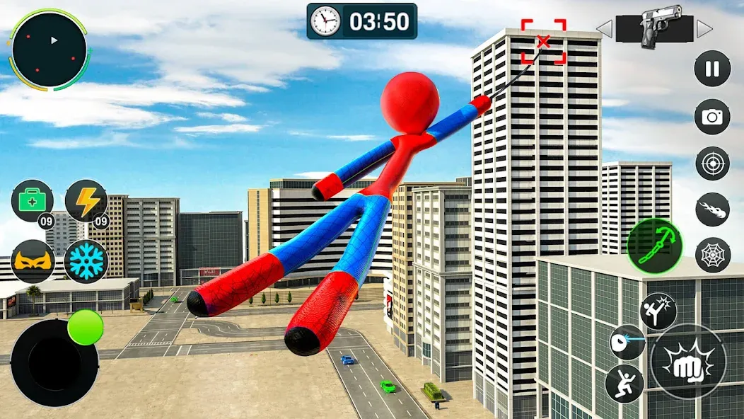 Flying Stickman Rope Hero Game [MOD: Разблокировано] - Скриншот 1