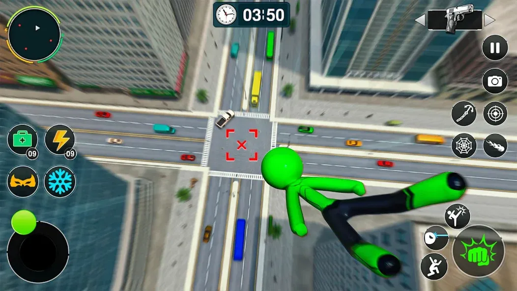 Flying Stickman Rope Hero Game [MOD: Разблокировано] - Скриншот 2