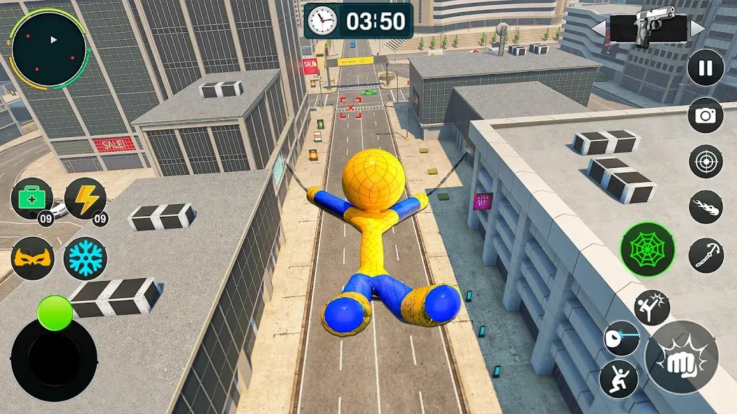 Flying Stickman Rope Hero Game [MOD: Разблокировано] - Скриншот 4