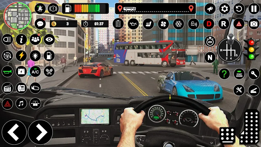 Bus Simulator : 3D Bus Games (Бас Драйвинг Симулятор ПВП Игра) [MOD: Много монет/Энергии] - Скриншот 2