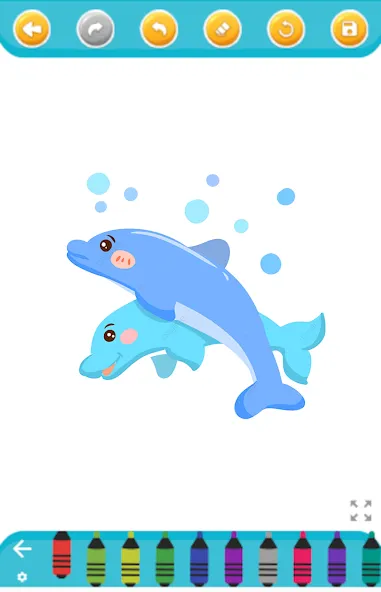 dolphin coloring game (дельфин раскраска игра) [MOD: Mega Mod/Меню] - Скриншот 1