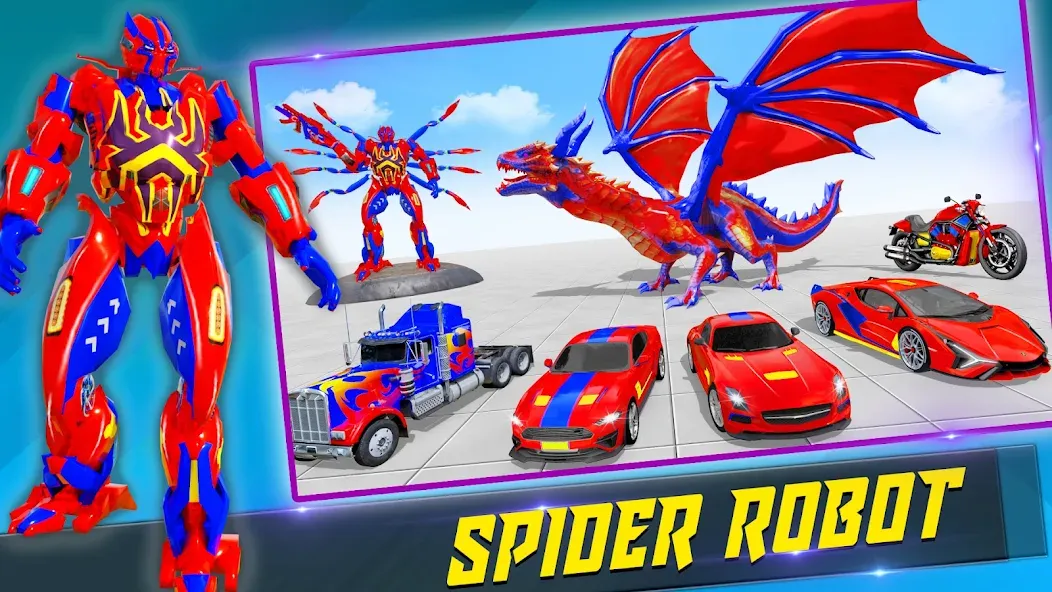 Spider Robot: Robot Car Games (Спайдер Робот) [MOD: Mega Mod/Меню] - Скриншот 2
