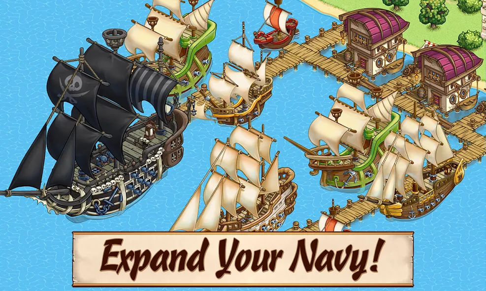 Pirates of Everseas (Пираты Эверсис) [MOD: Меню/Много денег] - Скриншот 1