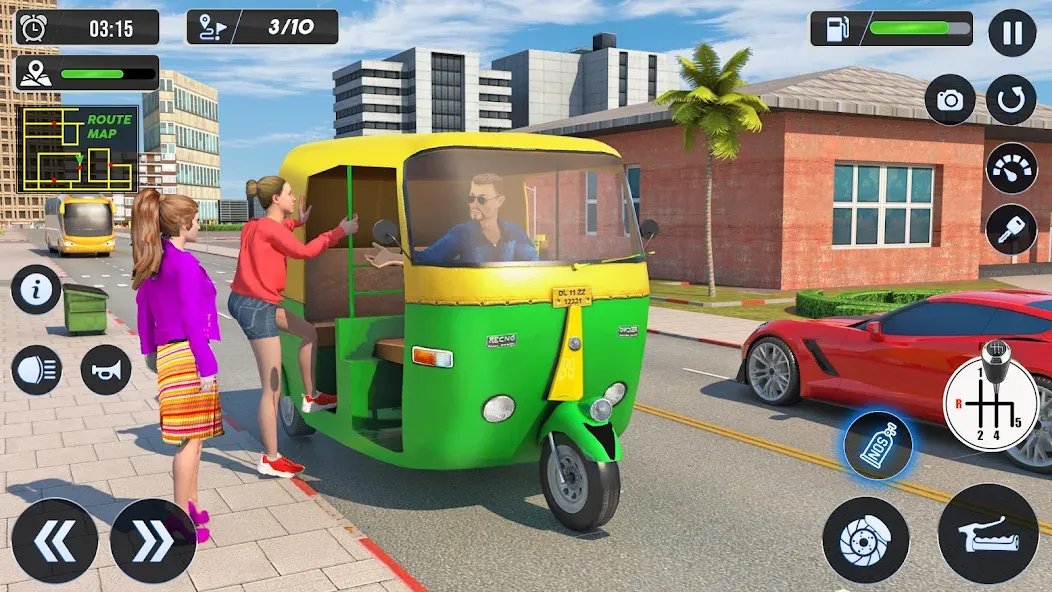 Tuk Tuk Auto Driving Games 3D [MOD: Меню/Много денег] - Скриншот 4