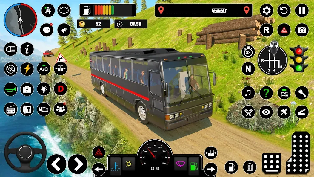Offroad Bus Simulator Bus Game (Оффроуд Автобус Симулятор Игра) [MOD: Меню/Много денег] - Скриншот 2