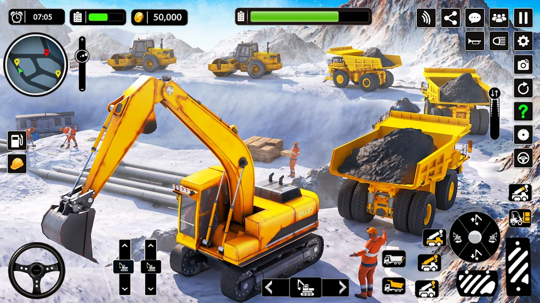 Snow Offroad Construction Game [MOD: Бесконечные деньги] - Скриншот 2