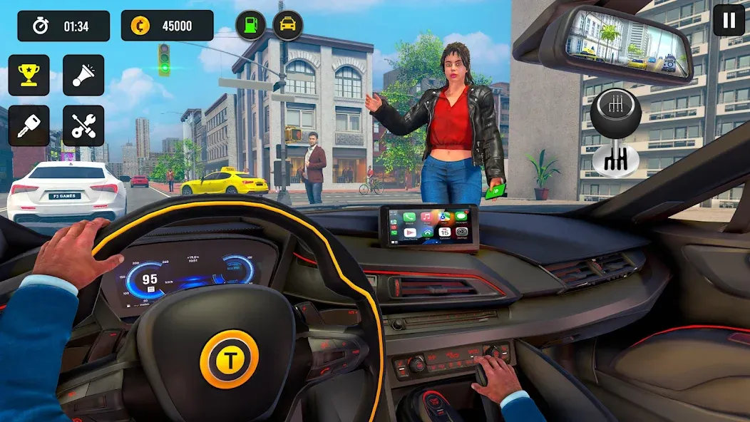 Taxi Simulator 3d Taxi Driver [MOD: Меню/Много денег] - Скриншот 1