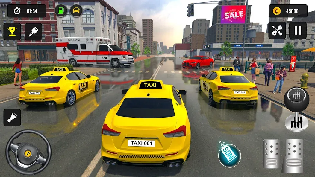 Taxi Simulator 3d Taxi Driver [MOD: Меню/Много денег] - Скриншот 4