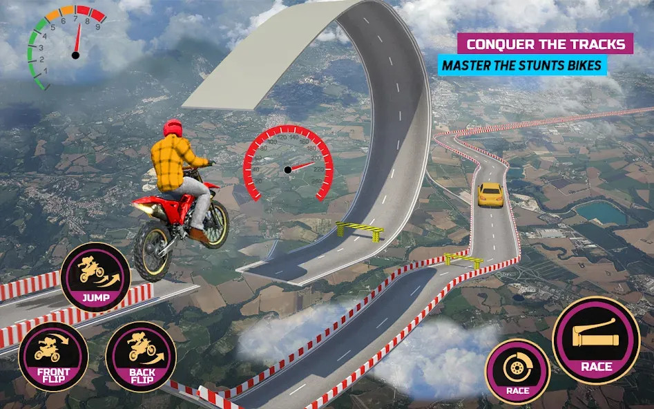 Racing Bike Stunt Games Master (Гонки на мотоциклах Мастер игр в трюки) [MOD: Mega Mod/Меню] - Скриншот 4