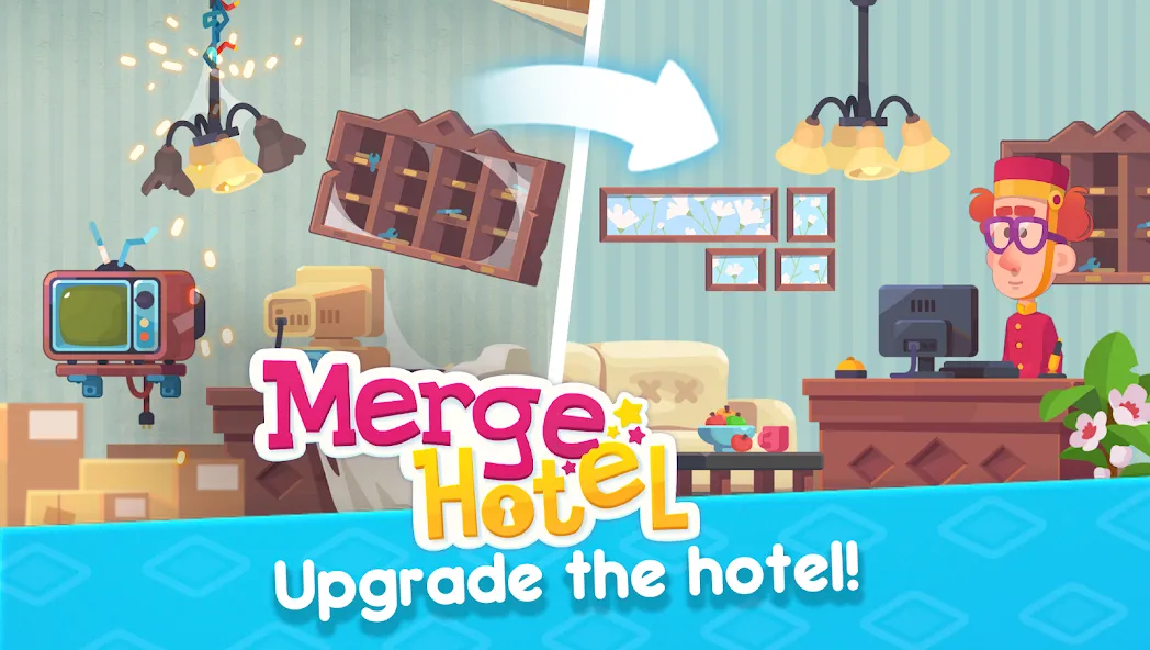 Merge Hotel: Family Story Game (Мердж Отель) [MOD: Меню/Много денег] - Скриншот 3