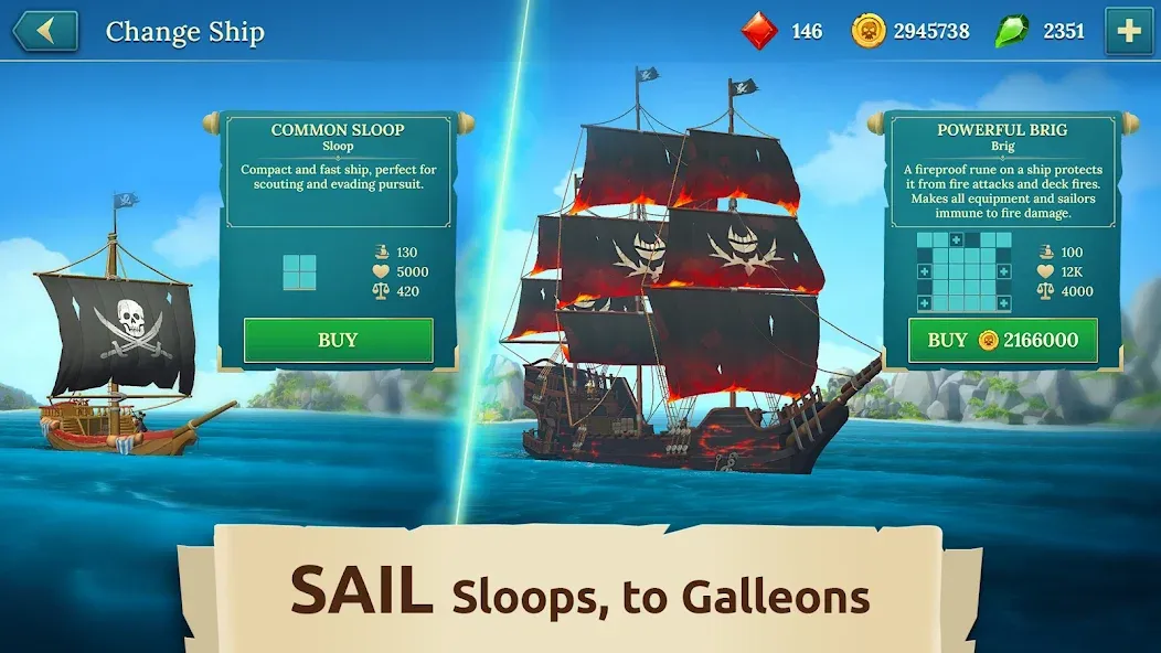 Pirate Ships・Build and Fight [MOD: Все открыто] - Скриншот 3