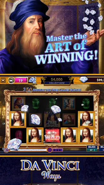 Da Vinci Diamonds Casino – Bes (Да Винчи Даймондс Казино) [MOD: Много монет/Энергии] - Скриншот 2