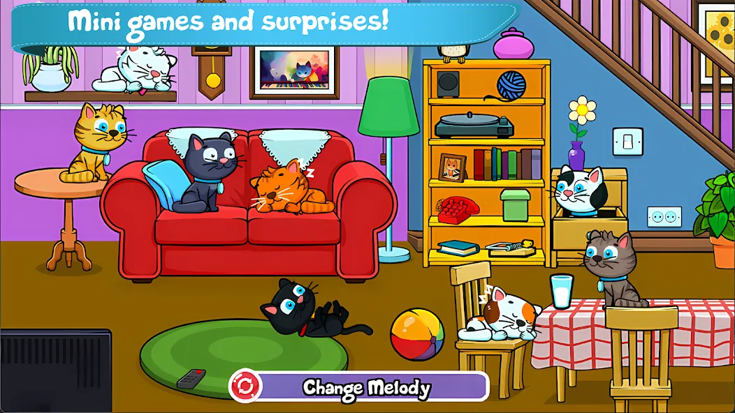 Cat Piano Meow — Sounds & Game [MOD: Меню/Много денег] - Скриншот 2