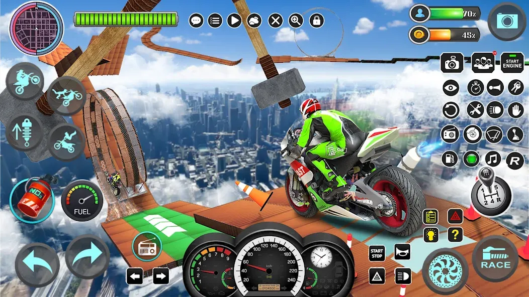 Mega Ramp Bike Stunts Games 3D [MOD: Все открыто] - Скриншот 2