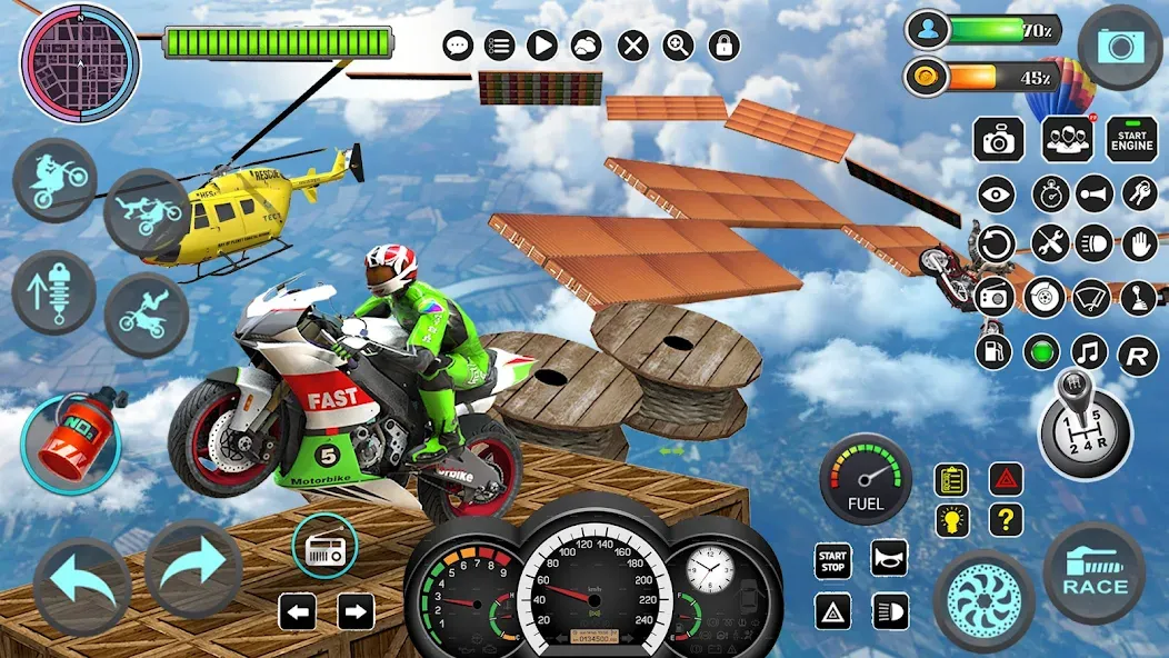 Mega Ramp Bike Stunts Games 3D [MOD: Все открыто] - Скриншот 3