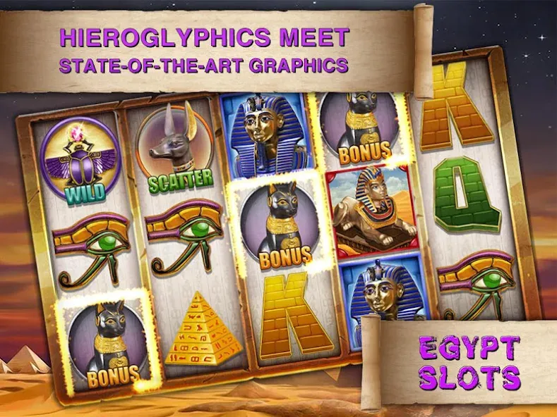 Egypt Slots Casino Machines (Египетские игровые автоматы казино) [MOD: Мод Меню/Взлом] - Скриншот 3