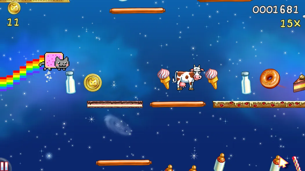 Nyan Cat: Lost In Space (Нян Кэт) [MOD: Все разблокировано] - Скриншот 1