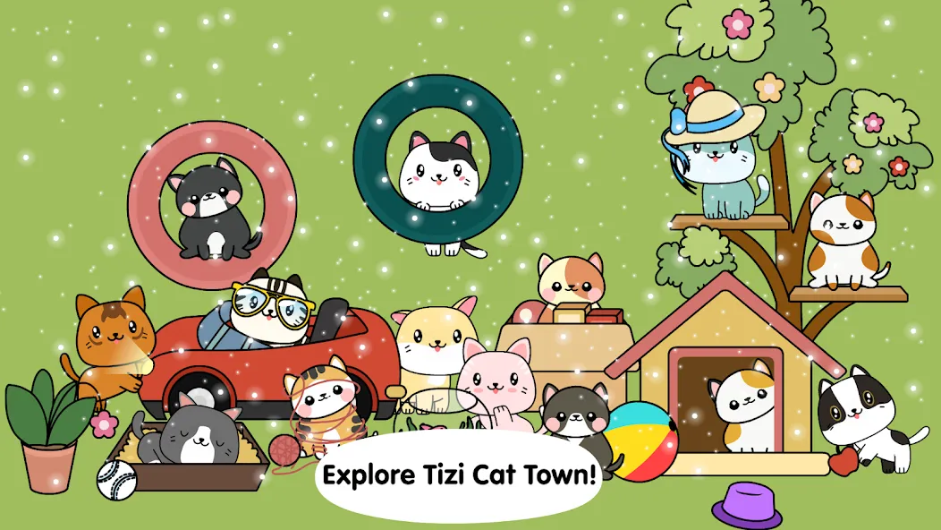 My Cat Town — Tizi Pet Games [MOD: Меню/Много денег] - Скриншот 1