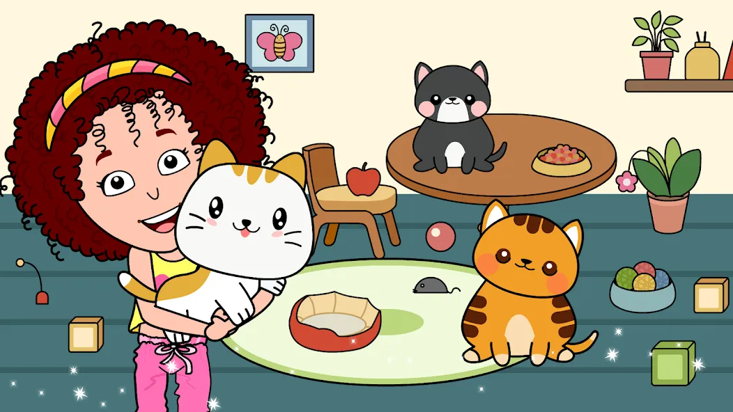 My Cat Town — Tizi Pet Games [MOD: Меню/Много денег] - Скриншот 2