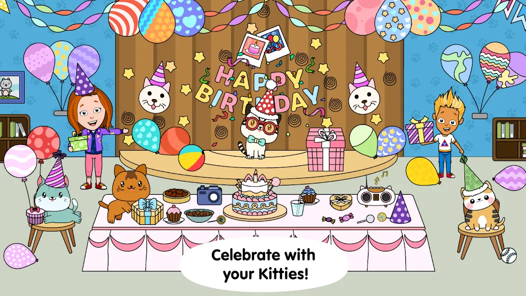 My Cat Town — Tizi Pet Games [MOD: Меню/Много денег] - Скриншот 4