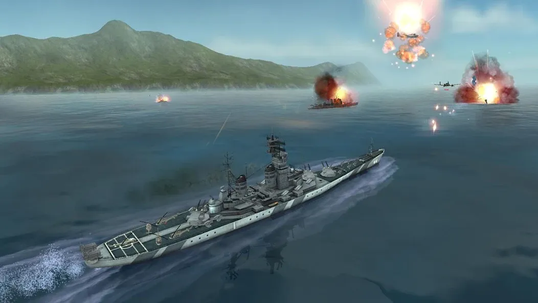 WARSHIP BATTLE:3D World War II [MOD: Меню/Много денег] - Скриншот 2