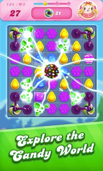 Candy Crush Saga (Кенди Краш Сага) [MOD: Все открыто] - Скриншот 1