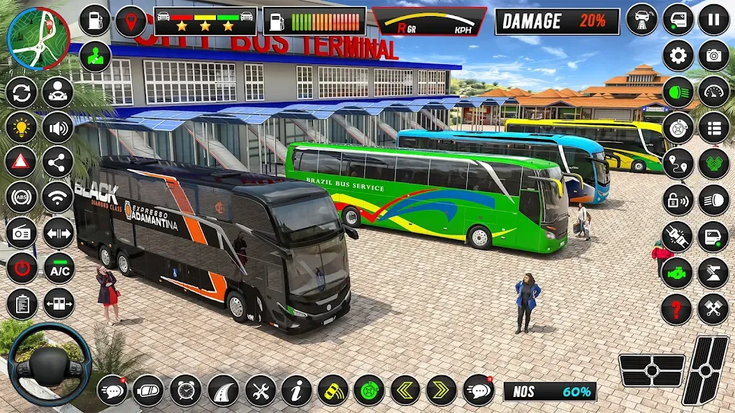 City Coach Bus Driver Games 3D [MOD: Меню/Много денег] - Скриншот 1